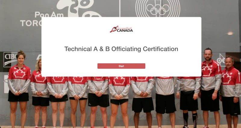 Technical A & B Officiating Certification Screenshot