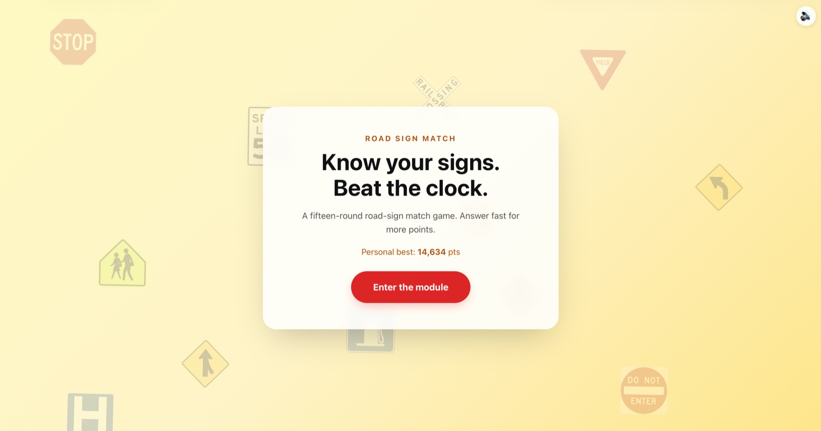 Road Sign Match demo screenshot